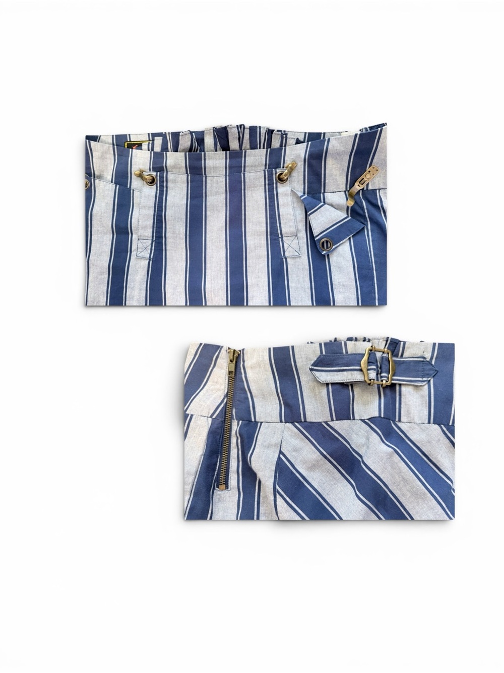 RARE L.A.M.B. Spring 2006 Suit Two-Tone Wide Blue Striped with Bows -12 - Picture 8 of 16